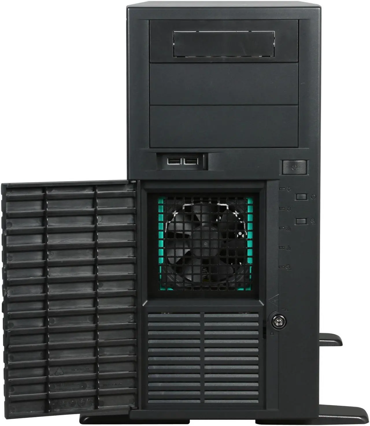 Alt view image 2 of 9 - CHENBRO SR10569-CO 0.8mm SECC Pedestal Main Streaming Server/Workstation Chassis 3 External 5.25" Drive Bays
