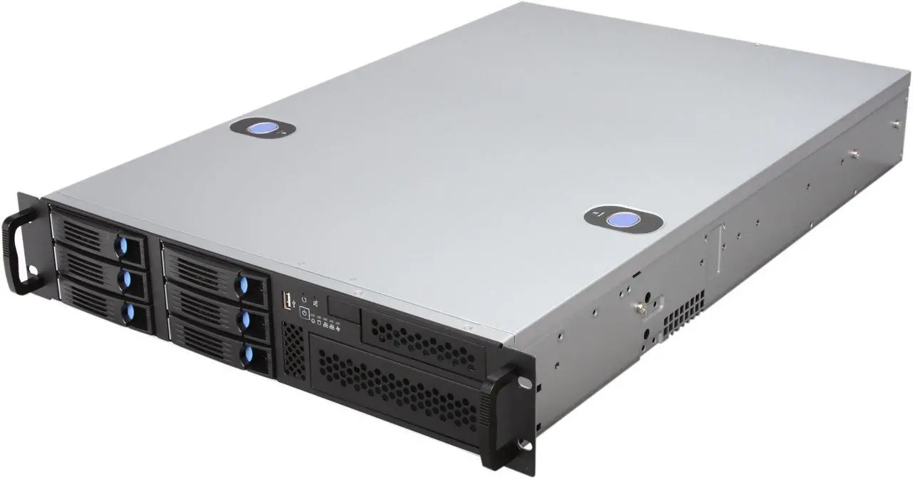 Main image of Chenbro Case RM21706T-510 2U DP with, 6 x Hotswap HDDs, SAS/SATA BP, Zippy Power Supply 510W (PS-P2G-6510P-T), Ideal For General Purpose Server - OEM