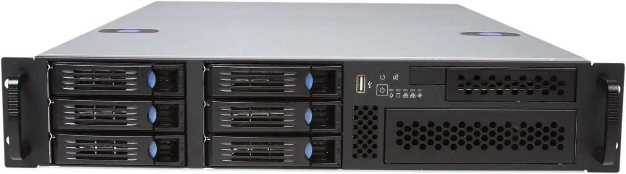 Alt view image 2 of 7 - Chenbro Case RM21706T-510 2U DP with, 6 x Hotswap HDDs, SAS/SATA BP, Zippy Power Supply 510W (PS-P2G-6510P-T), Ideal For General Purpose Server - OEM
