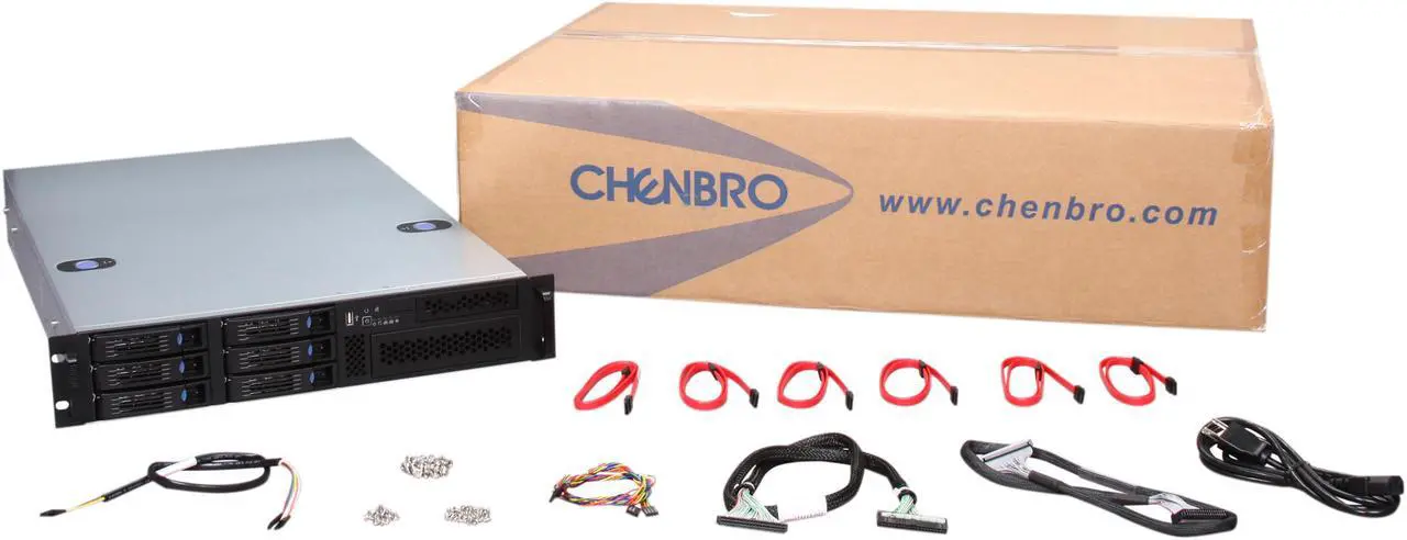 Alt view image 7 of 7 - Chenbro Case RM21706T-510 2U DP with, 6 x Hotswap HDDs, SAS/SATA BP, Zippy Power Supply 510W (PS-P2G-6510P-T), Ideal For General Purpose Server - OEM