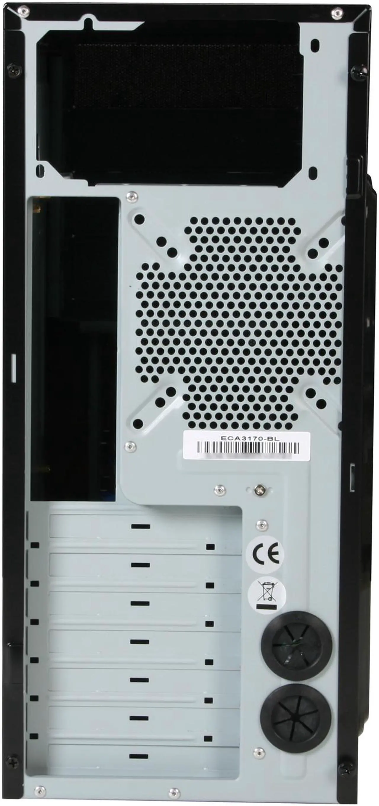 Alt view image 8 of 9 - ENERMAX Staray ECA3170-BL Black Steel ATX Mid Tower Computer Case with 1 Apollish Blue LED Fan and Mesh Front