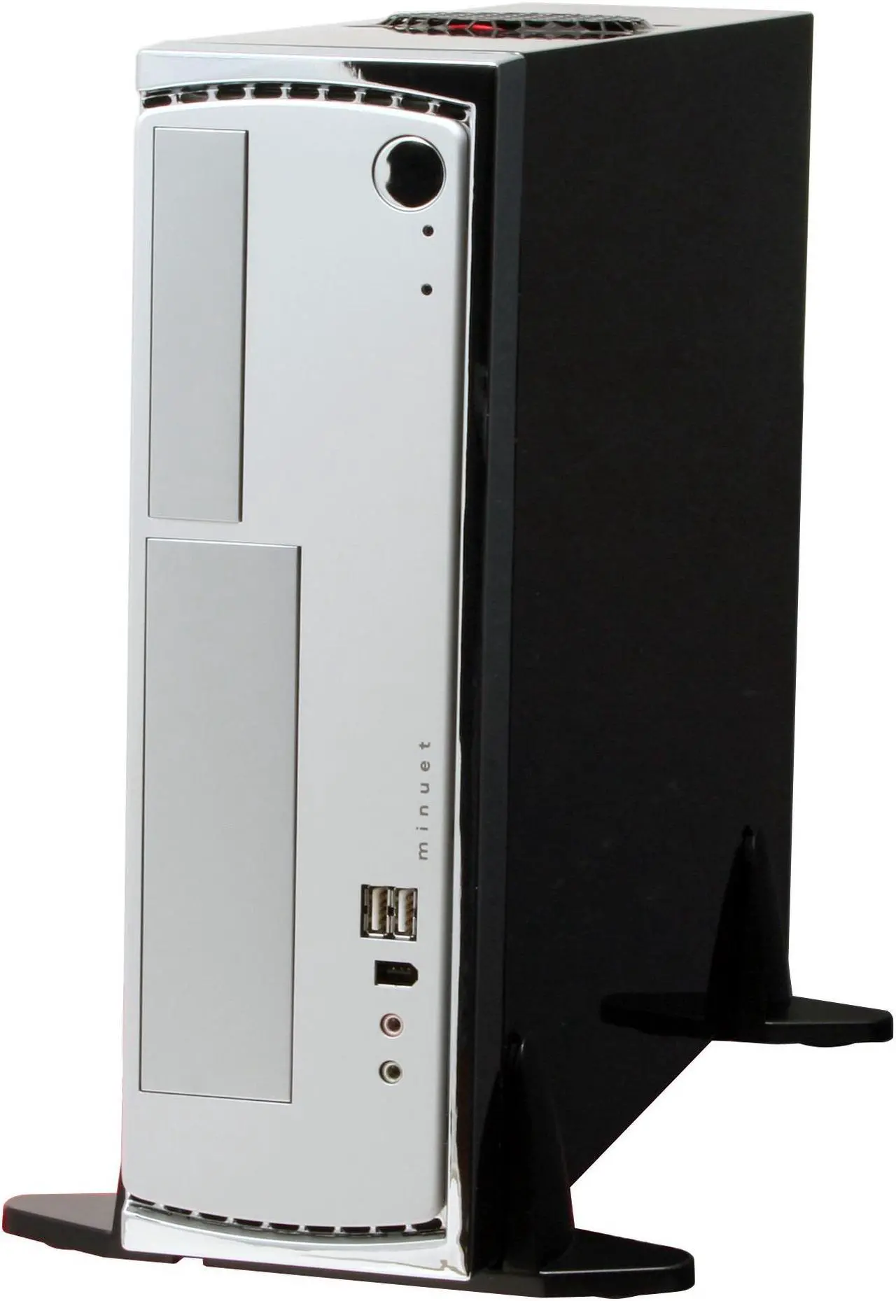 Alt view image 2 of 14 - Antec Minuet 300 Black/Silver Steel / Plastic Micro ATX Slim Case Computer Case 300W ATX12V Power Supply