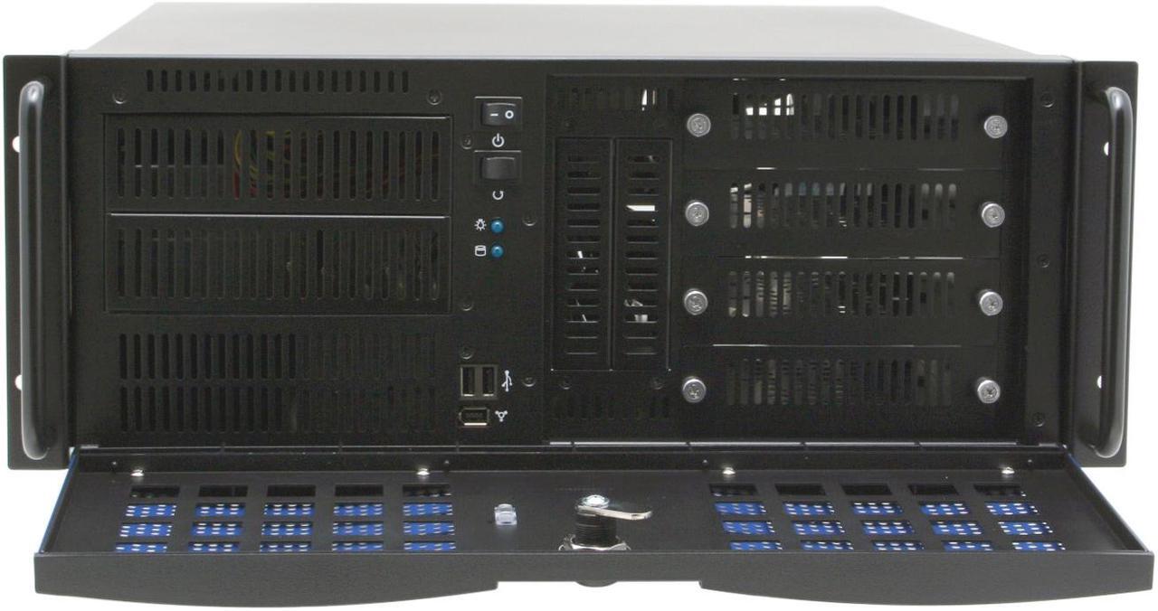 Alt view image 4 of 13 - Antec Take 4 + 450 Black 4U Rackmount Quiet Rackmount Server Case 450W 2 External 5.25" Drive Bays