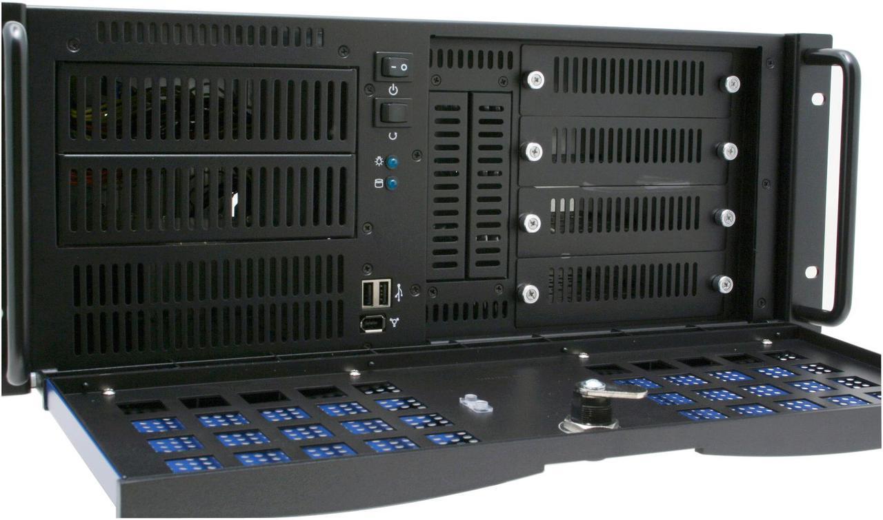 Alt view image 5 of 13 - Antec Take 4 + 450 Black 4U Rackmount Quiet Rackmount Server Case 450W 2 External 5.25" Drive Bays