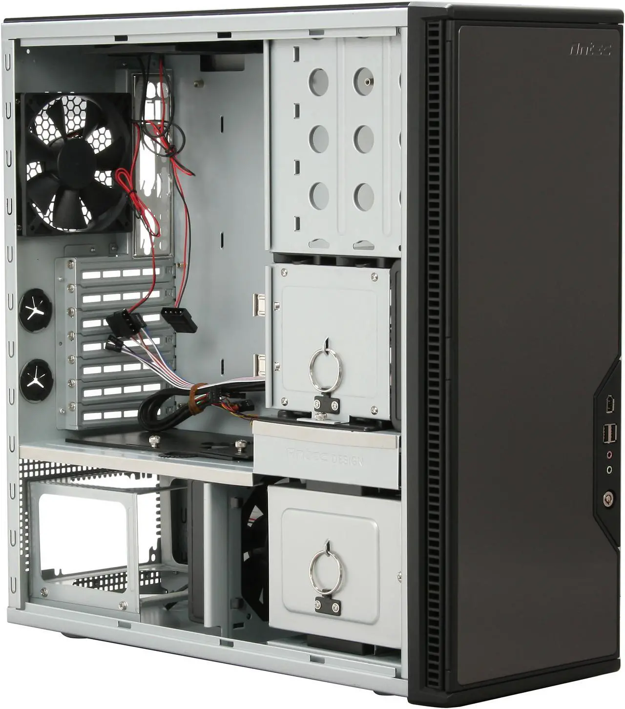 Alt view image 9 of 13 - Antec P182 Gun Metal Black 0.8mm cold rolled steel ATX Mid Tower Computer Case
