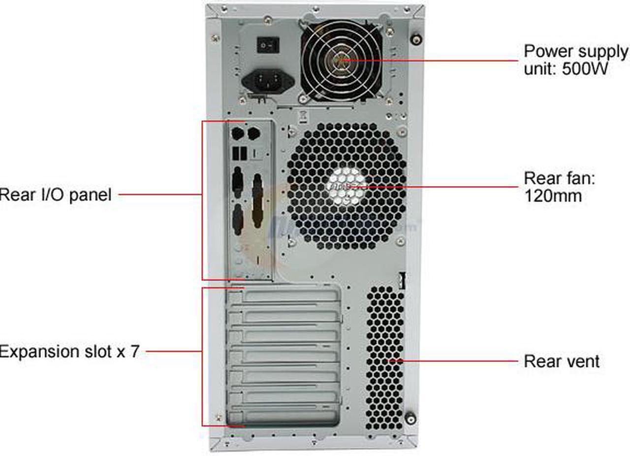 Alt view image 3 of 13 - Antec Sonata Designer 500 Silver Steel ATX Mid Tower Computer Case 500W Power Supply