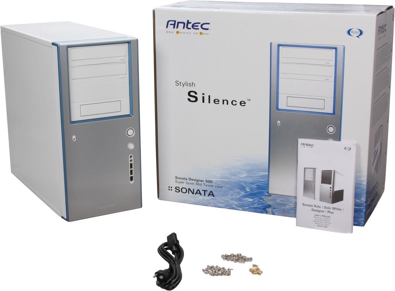 Alt view image 13 of 13 - Antec Sonata Designer 500 Silver Steel ATX Mid Tower Computer Case 500W Power Supply