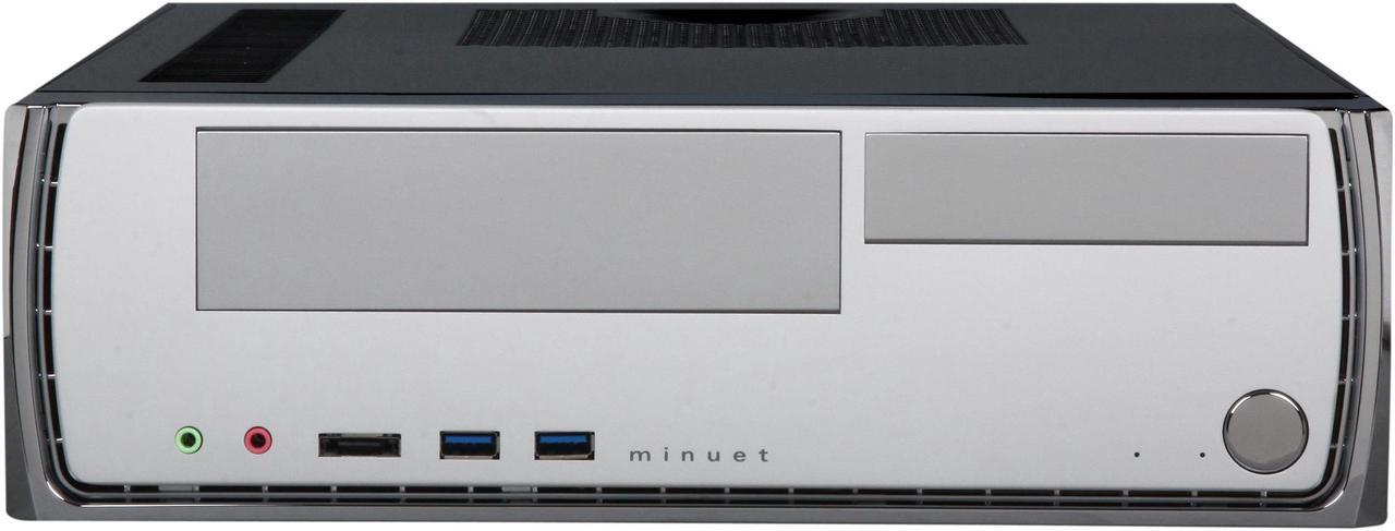 Alt view image 2 of 9 - Antec Minuet350 Piano Black Steel Micro ATX Slim Case Computer Case 350W 80PLUS Certified Power Supply