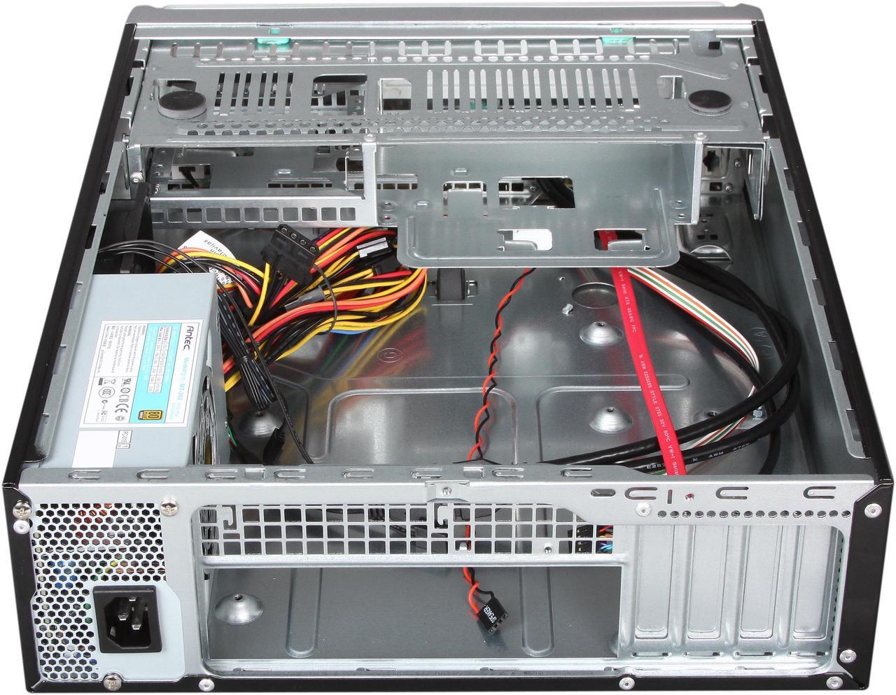 Alt view image 6 of 9 - Antec Minuet350 Piano Black Steel Micro ATX Slim Case Computer Case 350W 80PLUS Certified Power Supply