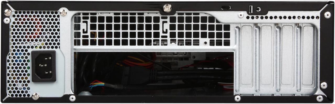 Alt view image 8 of 9 - Antec Minuet350 Piano Black Steel Micro ATX Slim Case Computer Case 350W 80PLUS Certified Power Supply
