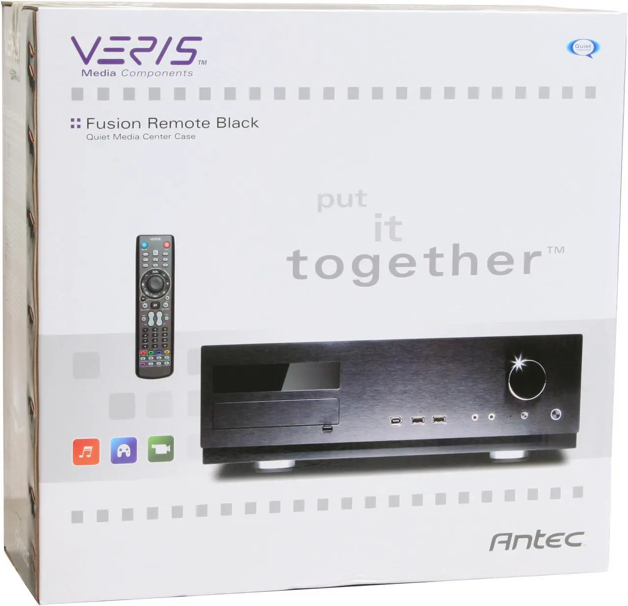 Alt view image 12 of 12 - Antec Black Aluminum / Steel Fusion Remote Black Micro ATX Media Center / HTPC Case
