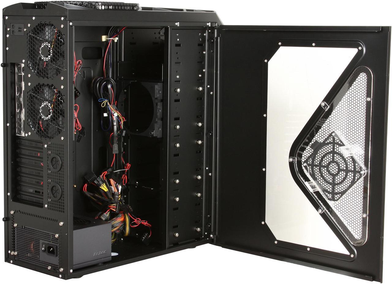 Alt view image 5 of 10 - Antec Twelve Hundred 750 Blue Black Steel ATX Full Tower Computer Case 750W Power Supply
