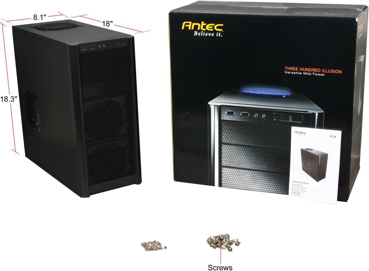 Alt view image 10 of 10 - Antec Three Hundred Illusion Black Steel ATX Mid Tower Computer Case