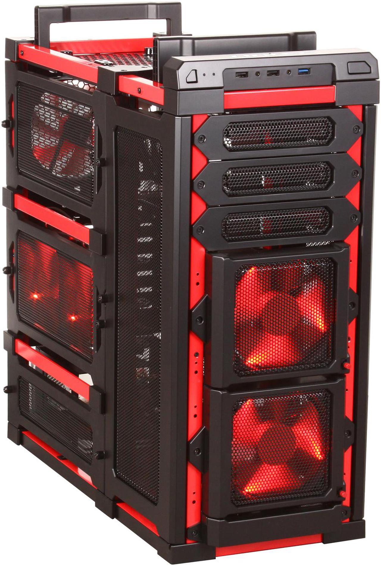 Antec Lanboy air Red Black / Red Steel / Plastic ATX Mid Tower Computer Modular Case