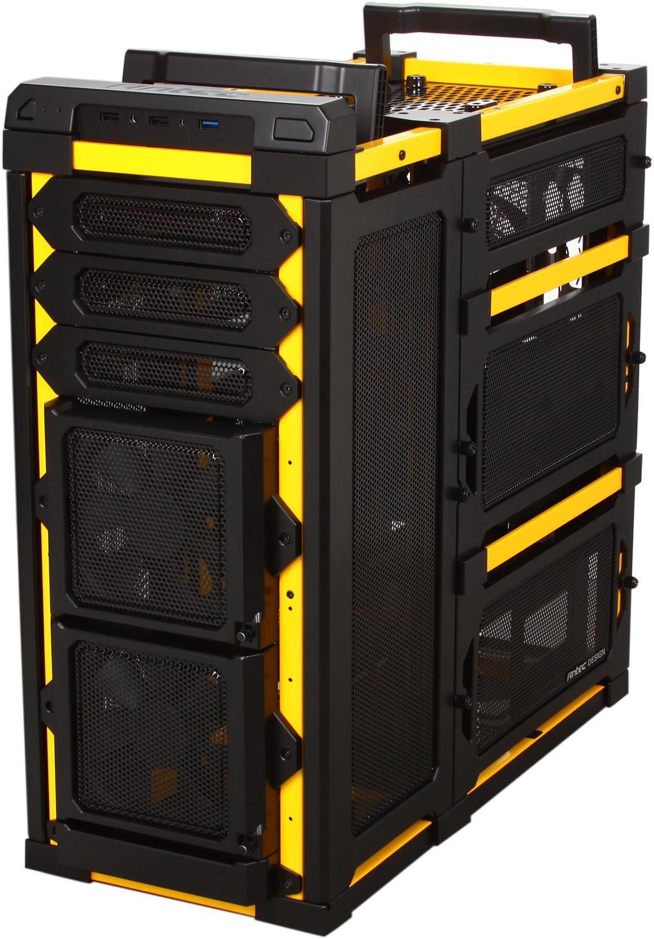 Alt view image 3 of 10 - Antec Lanboy air Yellow Black / Yellow Steel / Plastic ATX Mid Tower Computer Modular Case