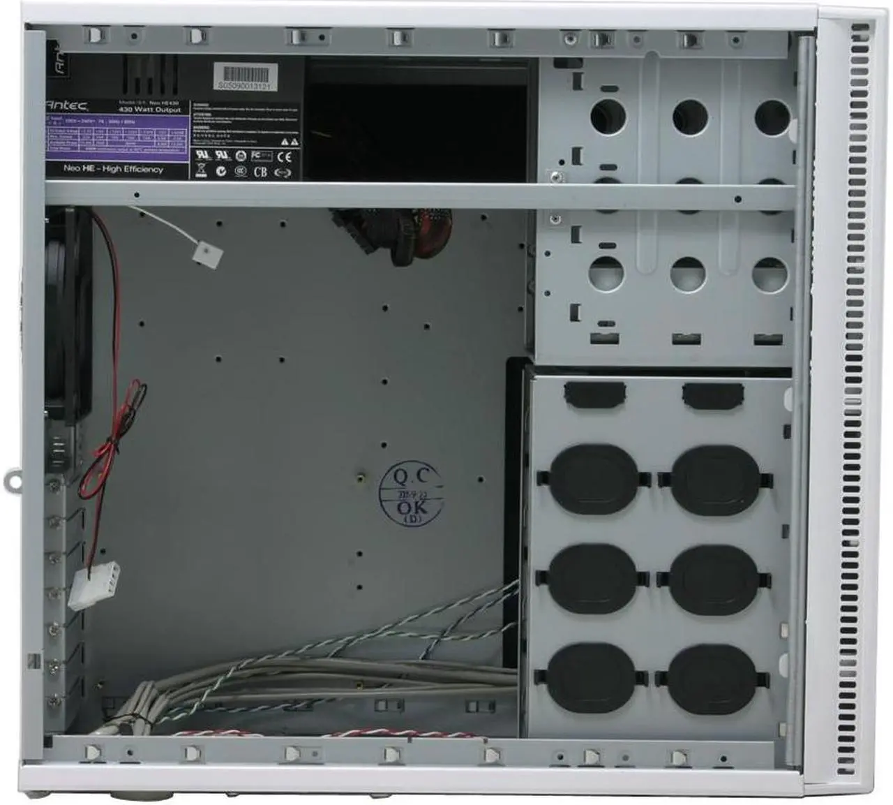 Alt view image 8 of 15 - Antec Performance One P150 White Steel ATX Mid Tower Computer Case 430W Power Supply