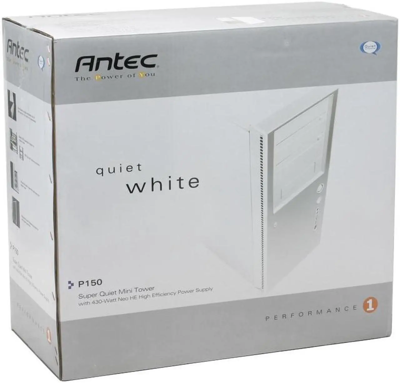 Alt view image 15 of 15 - Antec Performance One P150 White Steel ATX Mid Tower Computer Case 430W Power Supply