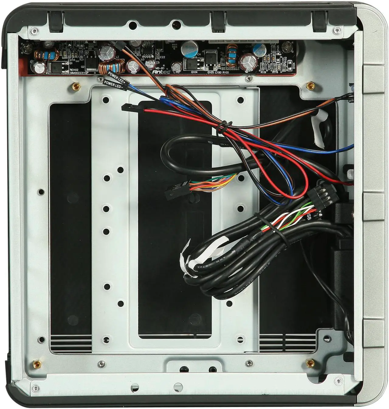 Alt view image 6 of 8 - Antec ISK 110 VESA Black ABS plastic / 0.8 mm SECC Mini-ITX Desktop Computer Case 90W External Adapter, Up to 92% Efficiency Power Supply