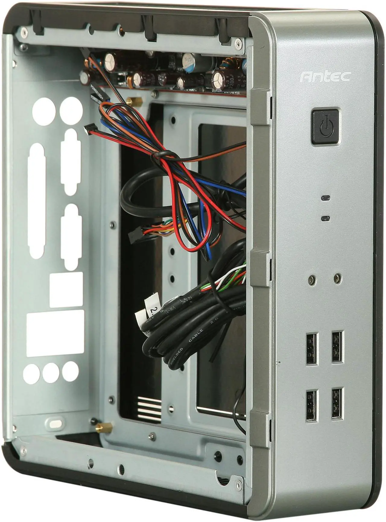 Alt view image 7 of 8 - Antec ISK 110 VESA Black ABS plastic / 0.8 mm SECC Mini-ITX Desktop Computer Case 90W External Adapter, Up to 92% Efficiency Power Supply
