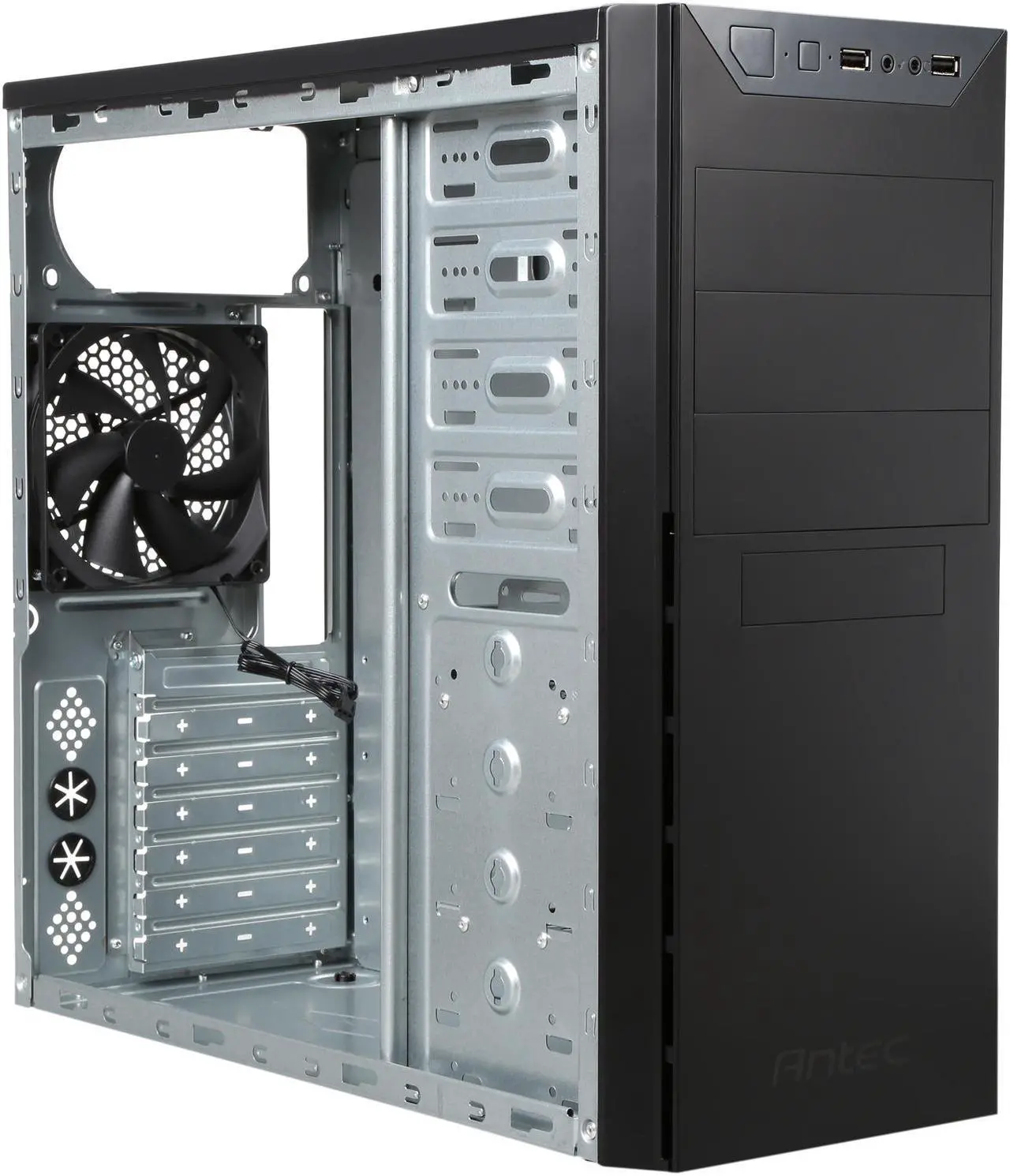 Alt view image 8 of 9 - Antec VSK4000E Black SGCC steel Micro ATX Mid Tower Computer Case