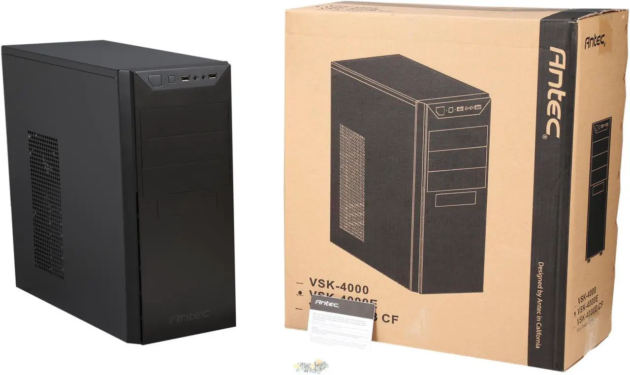 Alt view image 10 of 9 - Antec VSK4000E Black SGCC steel Micro ATX Mid Tower Computer Case