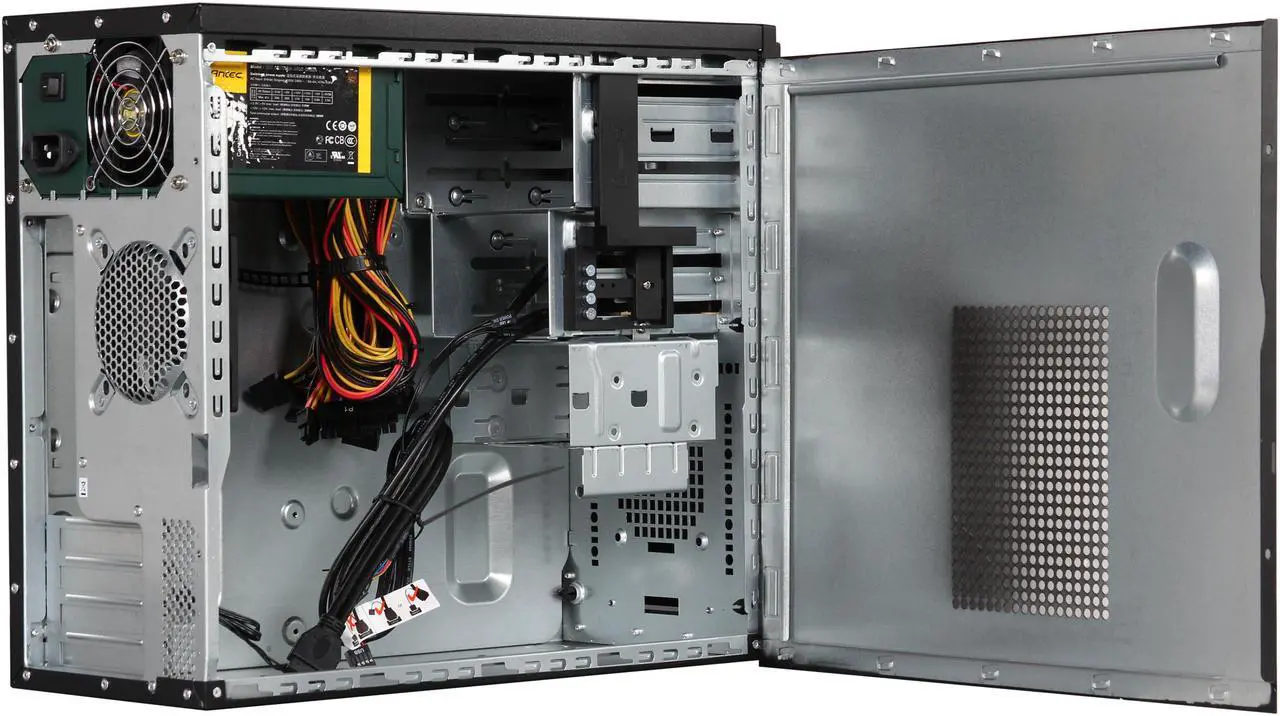 Alt view image 7 of 13 - Antec NSK3180 Black 0.7 SGCC Steel Micro ATX / Mini-ITX Computer Case 380W Power Supply