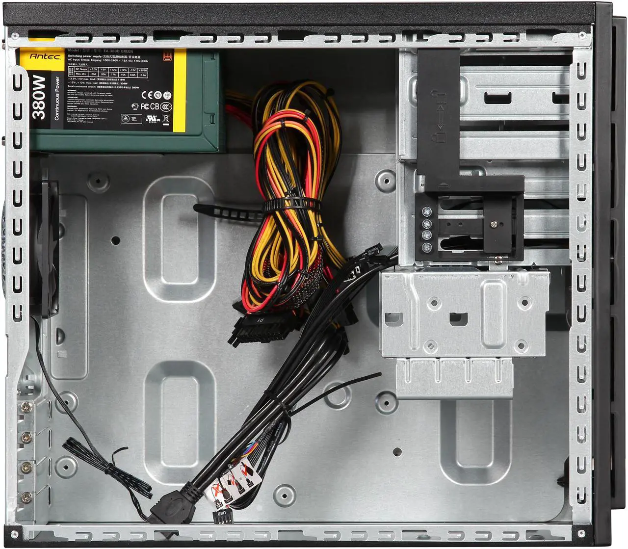 Alt view image 8 of 13 - Antec NSK3180 Black 0.7 SGCC Steel Micro ATX / Mini-ITX Computer Case 380W Power Supply