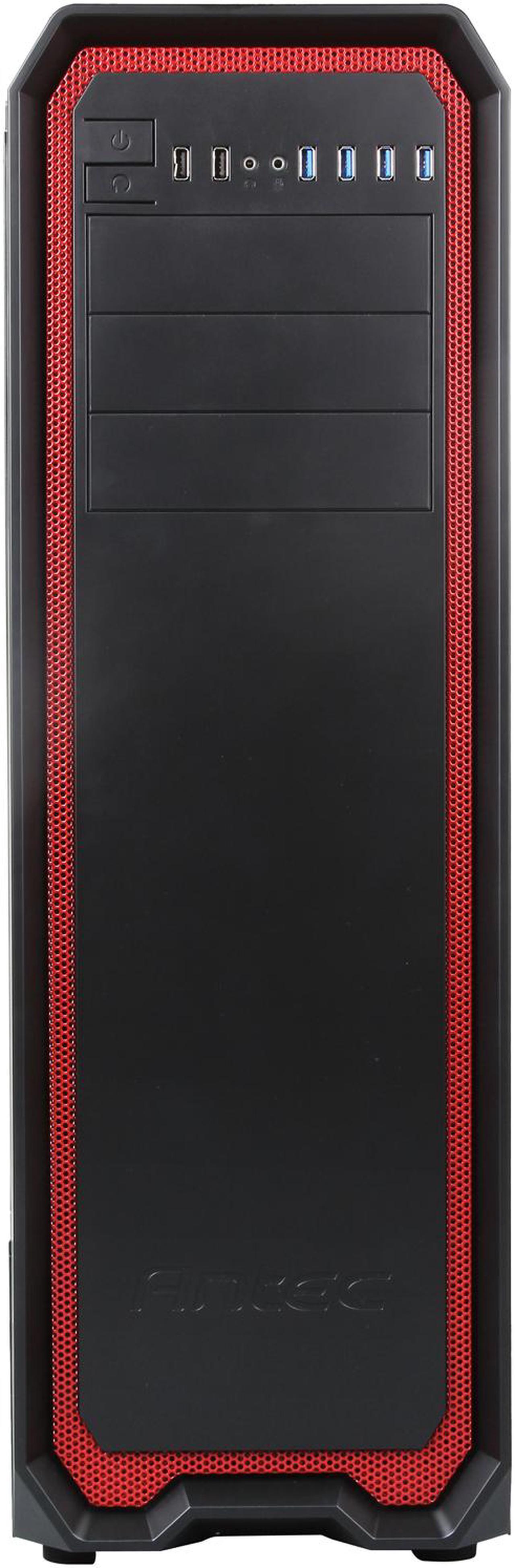 Alt view image 2 of 10 - Antec Nineteen Hundred Red Black / Red SECC steel ATX Mid Tower Computer Case