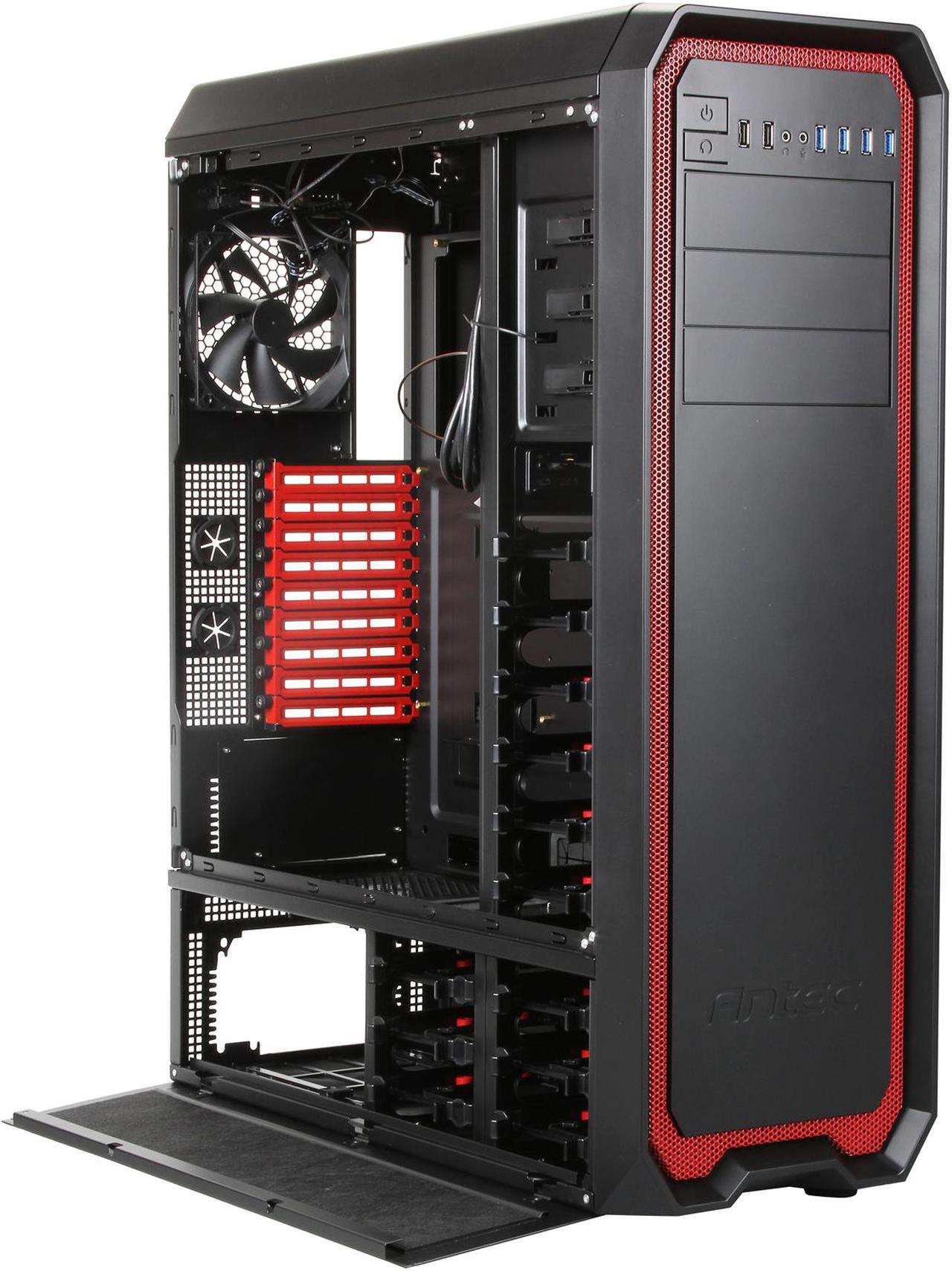 Alt view image 7 of 10 - Antec Nineteen Hundred Red Black / Red SECC steel ATX Mid Tower Computer Case