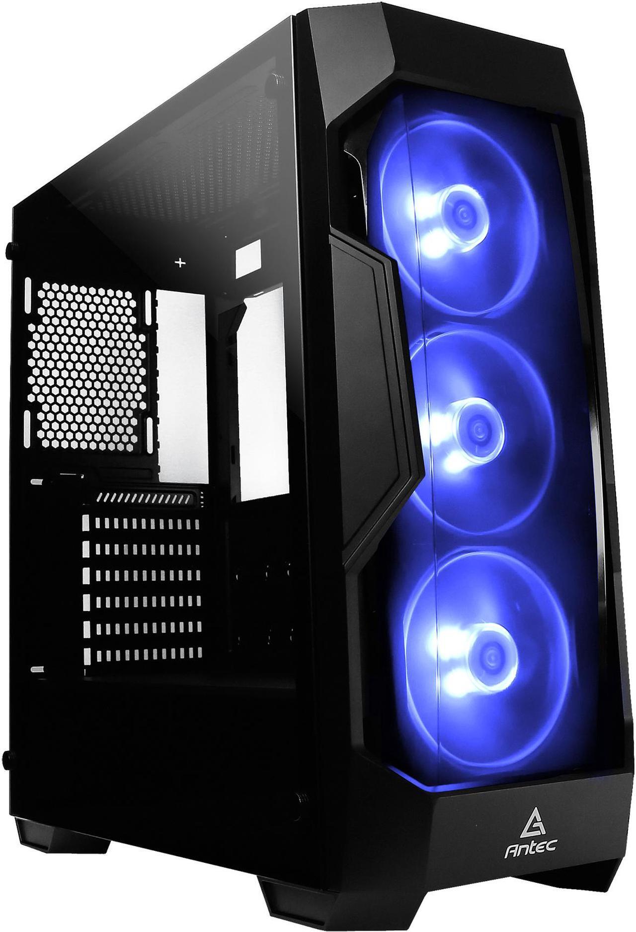 Main image of Antec Dark Fleet Series DF500 RGB, RGB Lighting, Black Steel / Plastic / 4mm Tempered Glass ATX Mid Tower Computer Case, 3x120mm RGB Fans Included, Integrated RGB Hub, USB 3.0