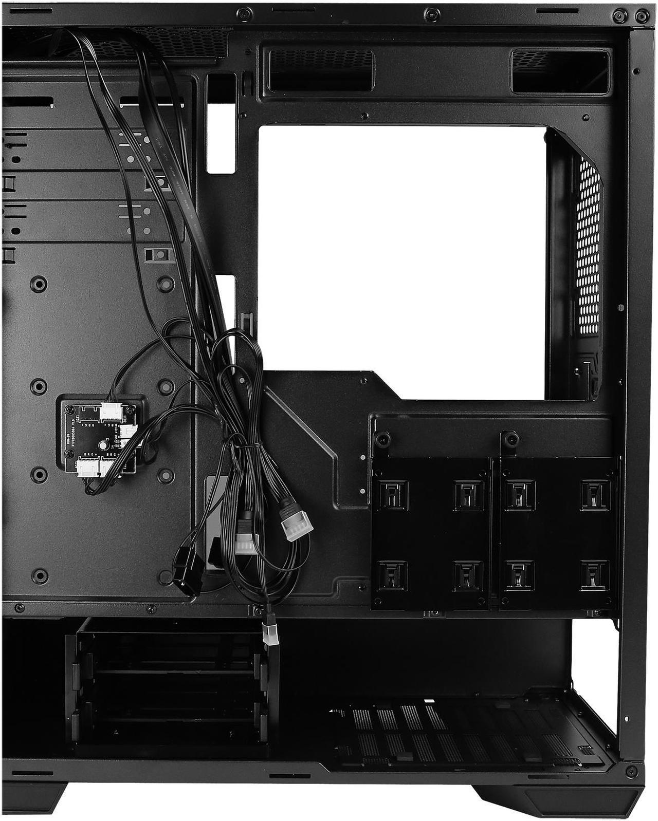 Alt view image 14 of 18 - Antec Dark Fleet Series DF500 RGB, RGB Lighting, Black Steel / Plastic / 4mm Tempered Glass ATX Mid Tower Computer Case, 3x120mm RGB Fans Included, Integrated RGB Hub, USB 3.0