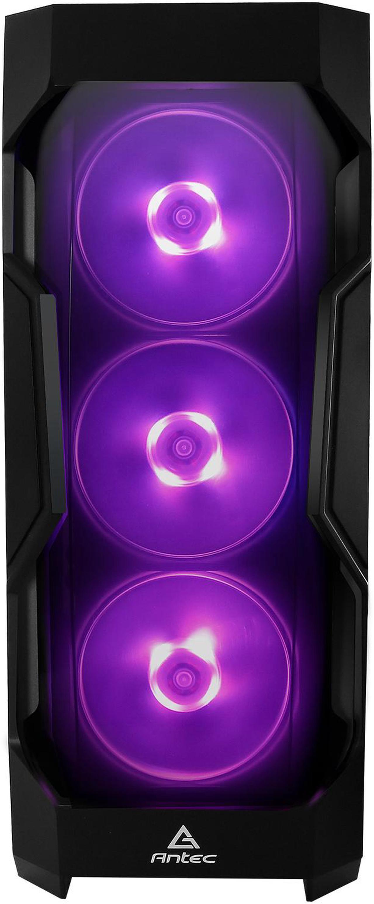 Alt view image 7 of 18 - Antec Dark Fleet Series DF500 RGB, RGB Lighting, Black Steel / Plastic / 4mm Tempered Glass ATX Mid Tower Computer Case, 3x120mm RGB Fans Included, Integrated RGB Hub, USB 3.0
