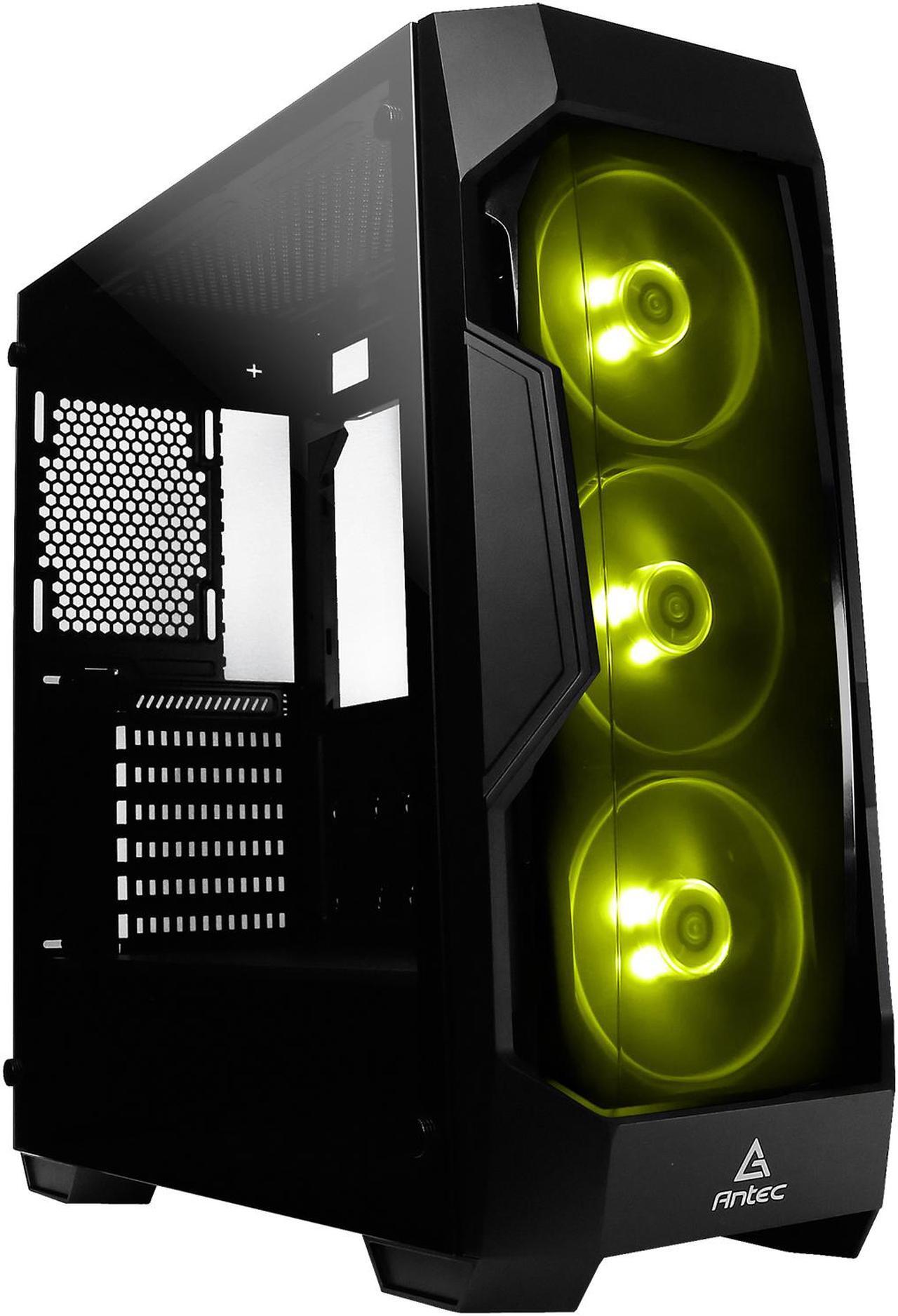 Alt view image 4 of 18 - Antec Dark Fleet Series DF500 RGB, RGB Lighting, Black Steel / Plastic / 4mm Tempered Glass ATX Mid Tower Computer Case, 3x120mm RGB Fans Included, Integrated RGB Hub, USB 3.0
