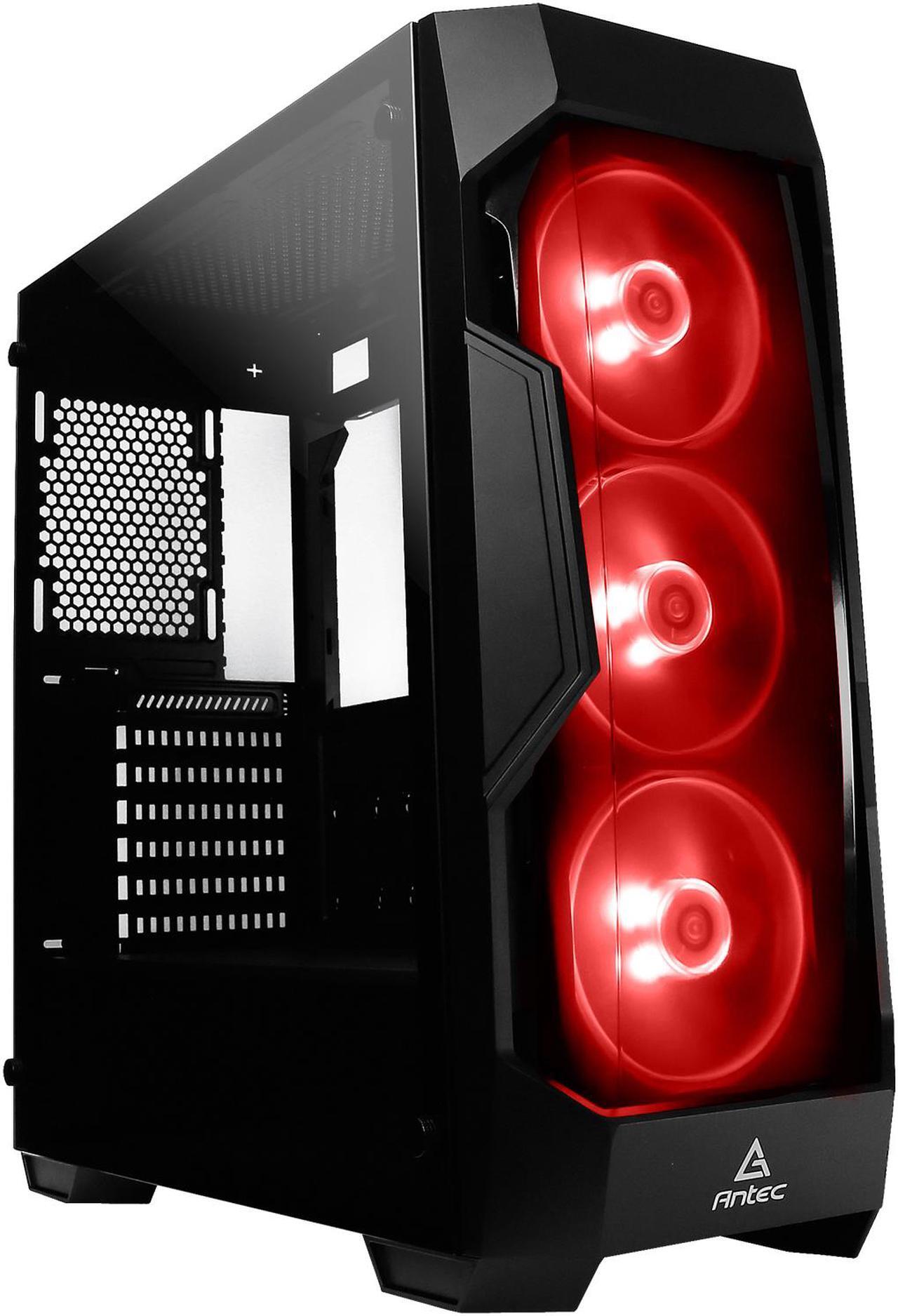 Alt view image 6 of 18 - Antec Dark Fleet Series DF500 RGB, RGB Lighting, Black Steel / Plastic / 4mm Tempered Glass ATX Mid Tower Computer Case, 3x120mm RGB Fans Included, Integrated RGB Hub, USB 3.0