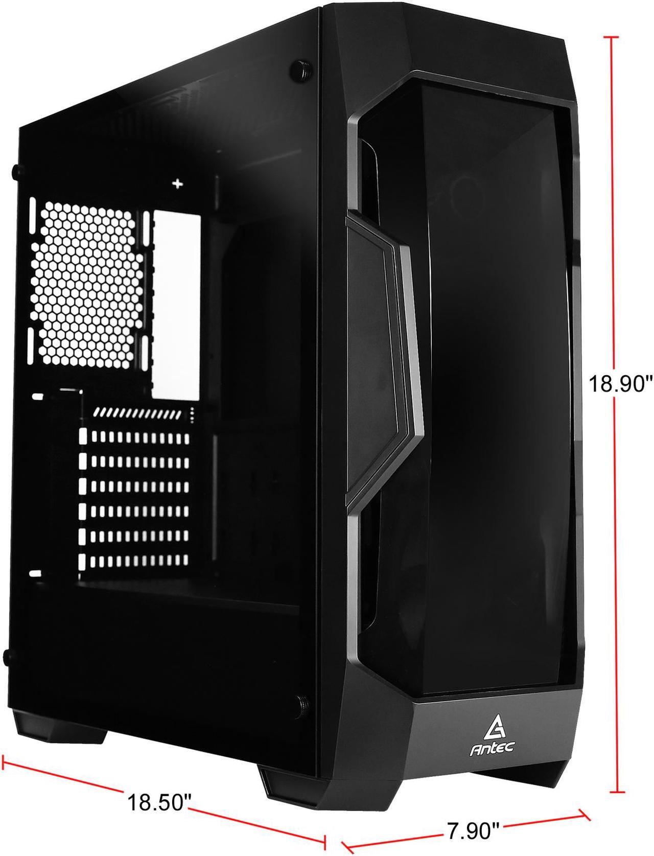 Alt view image 9 of 18 - Antec Dark Fleet Series DF500 RGB, RGB Lighting, Black Steel / Plastic / 4mm Tempered Glass ATX Mid Tower Computer Case, 3x120mm RGB Fans Included, Integrated RGB Hub, USB 3.0