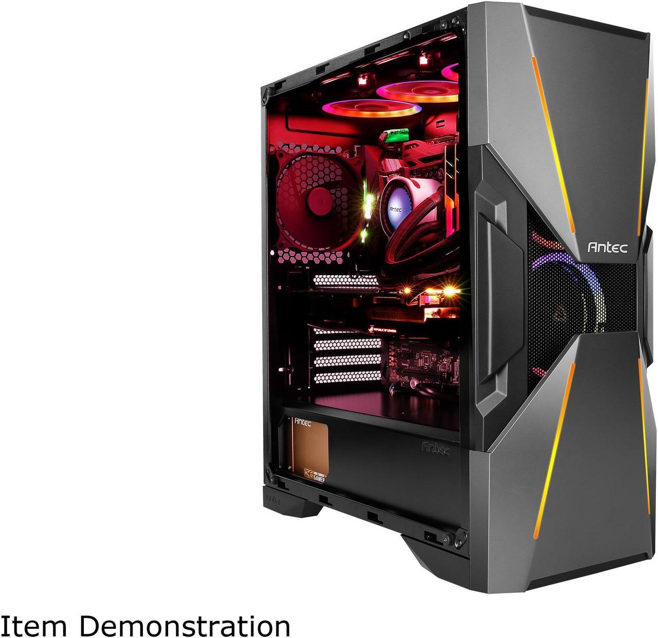 Alt view image 9 of 20 - Antec Dark Avenger DA601 E-ATX Mid Tower Case/ARGB Motherboard Sync/Tempered Glass/Prizm 120 ARGB Fan Included