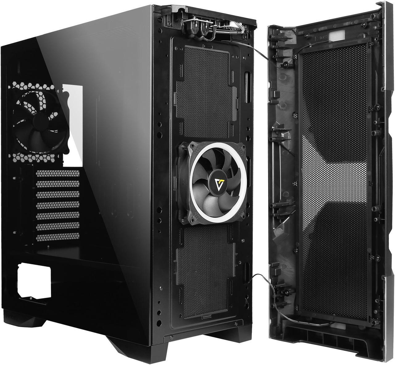 Alt view image 8 of 20 - Antec Dark Avenger DA601 E-ATX Mid Tower Case/ARGB Motherboard Sync/Tempered Glass/Prizm 120 ARGB Fan Included