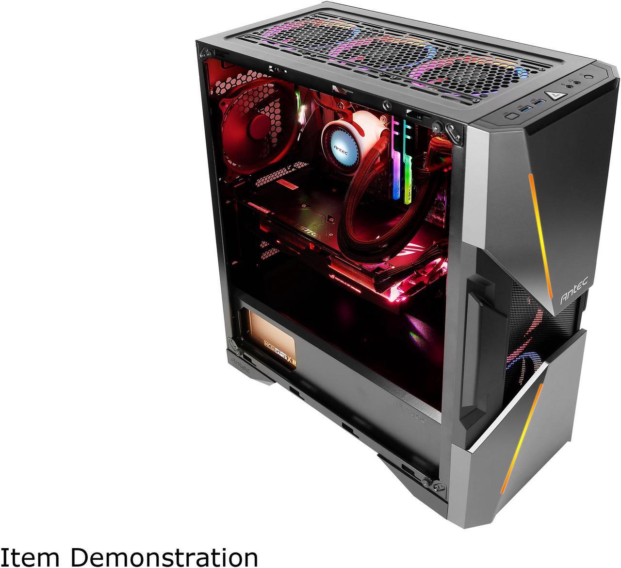 Alt view image 13 of 20 - Antec Dark Avenger DA601 E-ATX Mid Tower Case/ARGB Motherboard Sync/Tempered Glass/Prizm 120 ARGB Fan Included