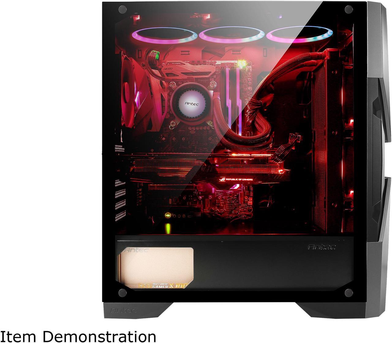 Alt view image 11 of 20 - Antec Dark Avenger DA601 E-ATX Mid Tower Case/ARGB Motherboard Sync/Tempered Glass/Prizm 120 ARGB Fan Included