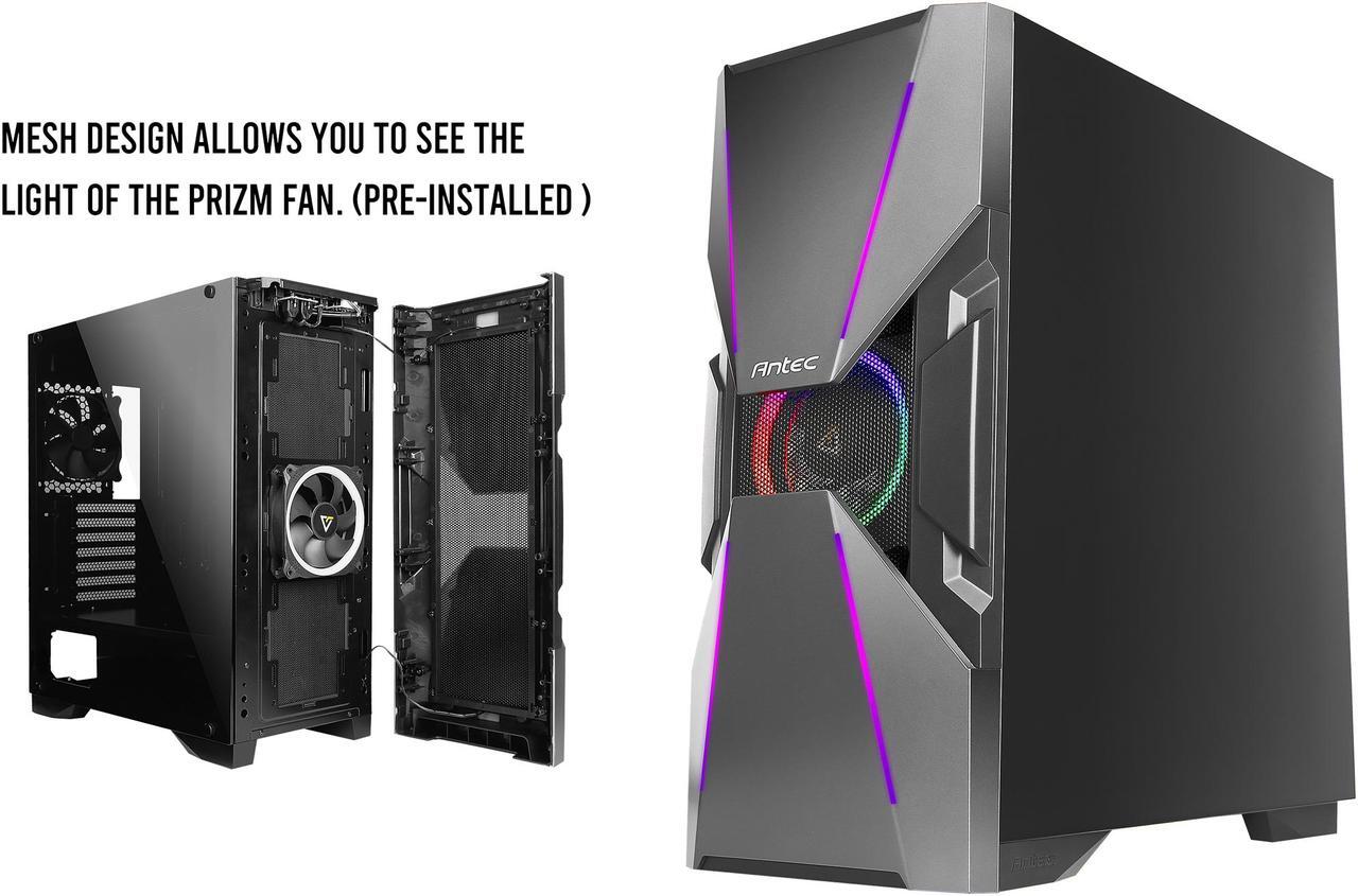 Alt view image 20 of 20 - Antec Dark Avenger DA601 E-ATX Mid Tower Case/ARGB Motherboard Sync/Tempered Glass/Prizm 120 ARGB Fan Included