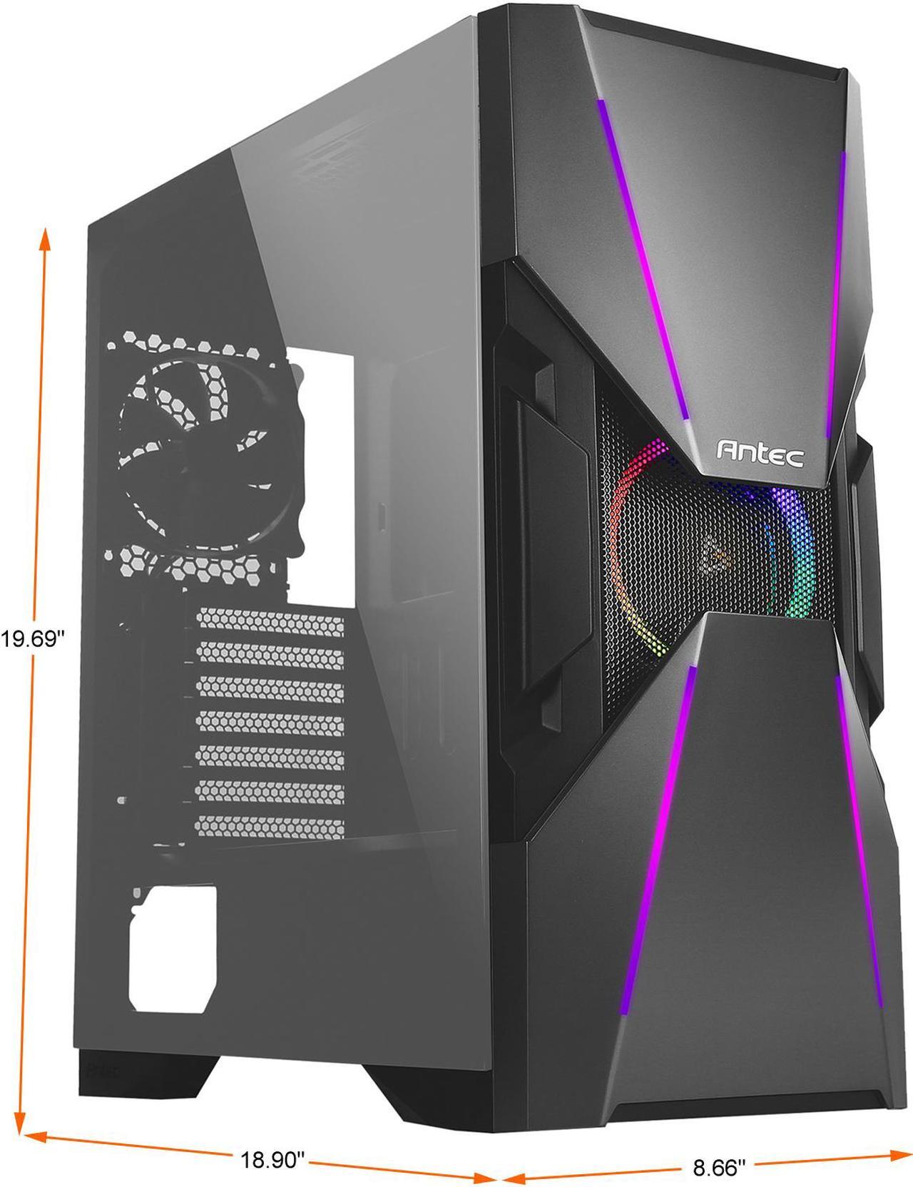 Alt view image 2 of 20 - Antec Dark Avenger DA601 E-ATX Mid Tower Case/ARGB Motherboard Sync/Tempered Glass/Prizm 120 ARGB Fan Included