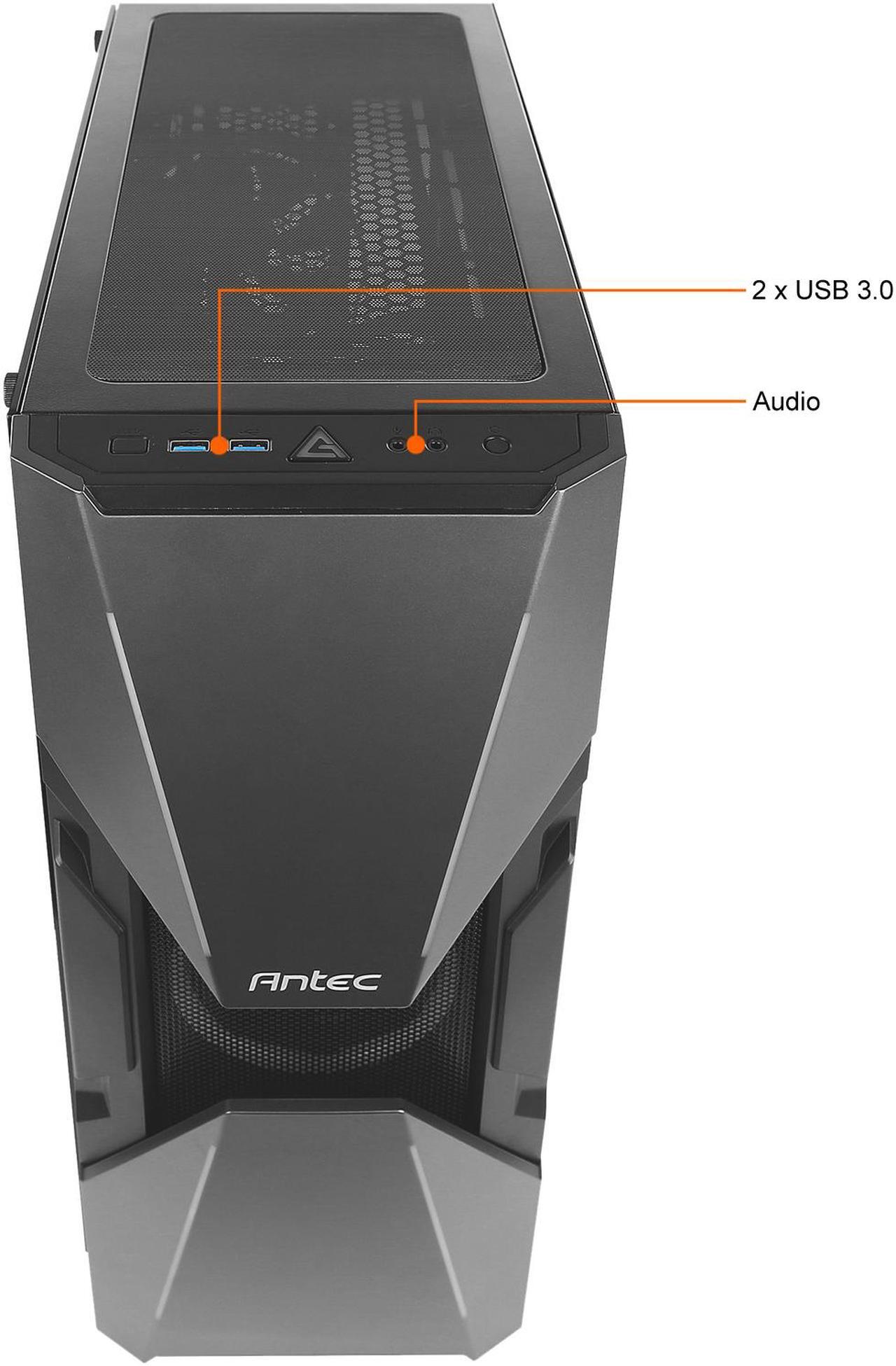 Alt view image 6 of 20 - Antec Dark Avenger DA601 E-ATX Mid Tower Case/ARGB Motherboard Sync/Tempered Glass/Prizm 120 ARGB Fan Included