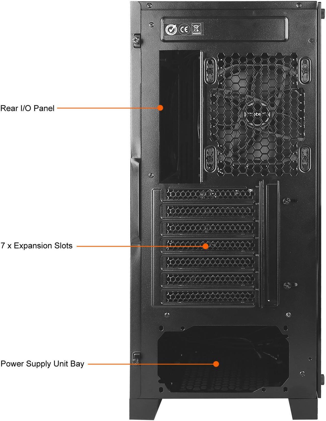 Alt view image 17 of 20 - Antec Dark Avenger DA601 E-ATX Mid Tower Case/ARGB Motherboard Sync/Tempered Glass/Prizm 120 ARGB Fan Included