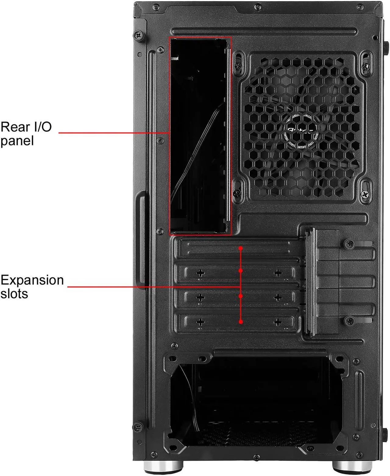 Alt view image 9 of 13 - Antec Value Solution Series VSK10 Highly Functional Micro-ATX Case, Support 4 x 140 mm Fan and 280 mm Radiator, 2 x USB3.0