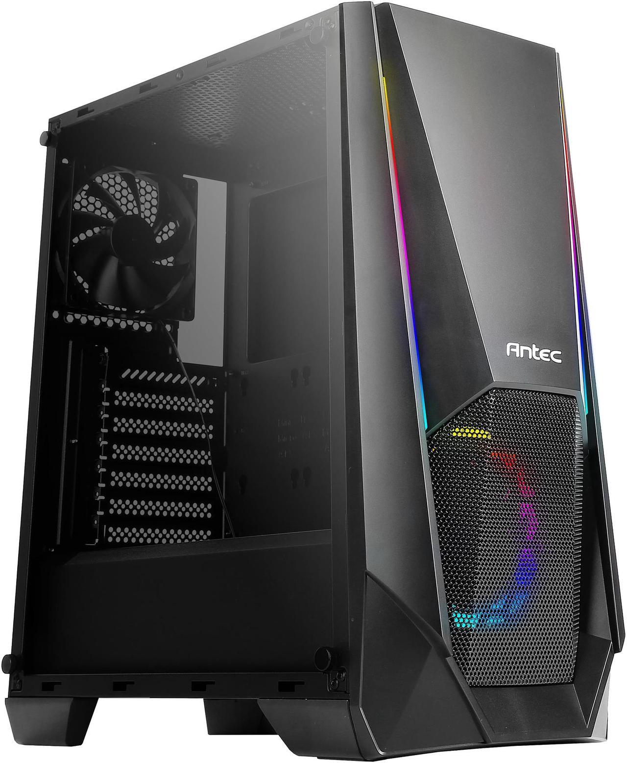 Antec NX Series NX310, Mid Tower ATX Gaming Case, Tempered Glass Side Panel & ARGB LED Effects Front Panel, 280 mm Radiator Support, 1 x 120mm Regular and 1 x 120mm ARGB Fan Included