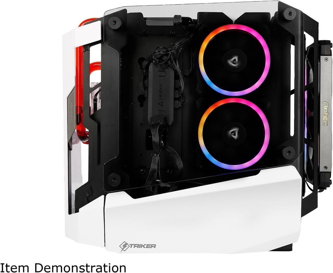 Alt view image 9 of 14 - Antec STRIKER Aluminum and Steel ITX Computer Case, Front GPU Mount, Up to 4 x 120 mm Fan Support, USB 3.1 Type-C ready and PCI-E Riser Included