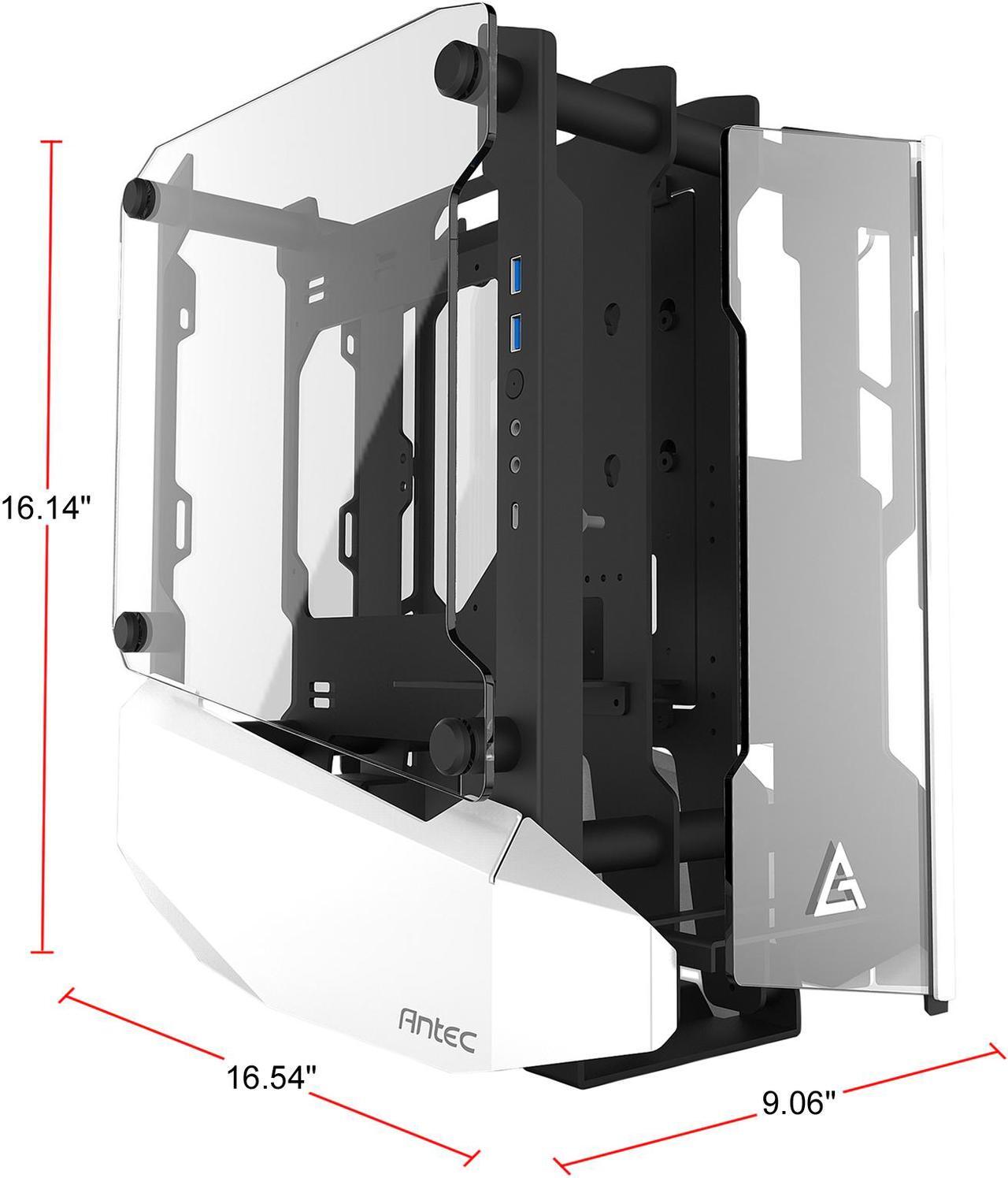Alt view image 2 of 14 - Antec STRIKER Aluminum and Steel ITX Computer Case, Front GPU Mount, Up to 4 x 120 mm Fan Support, USB 3.1 Type-C ready and PCI-E Riser Included