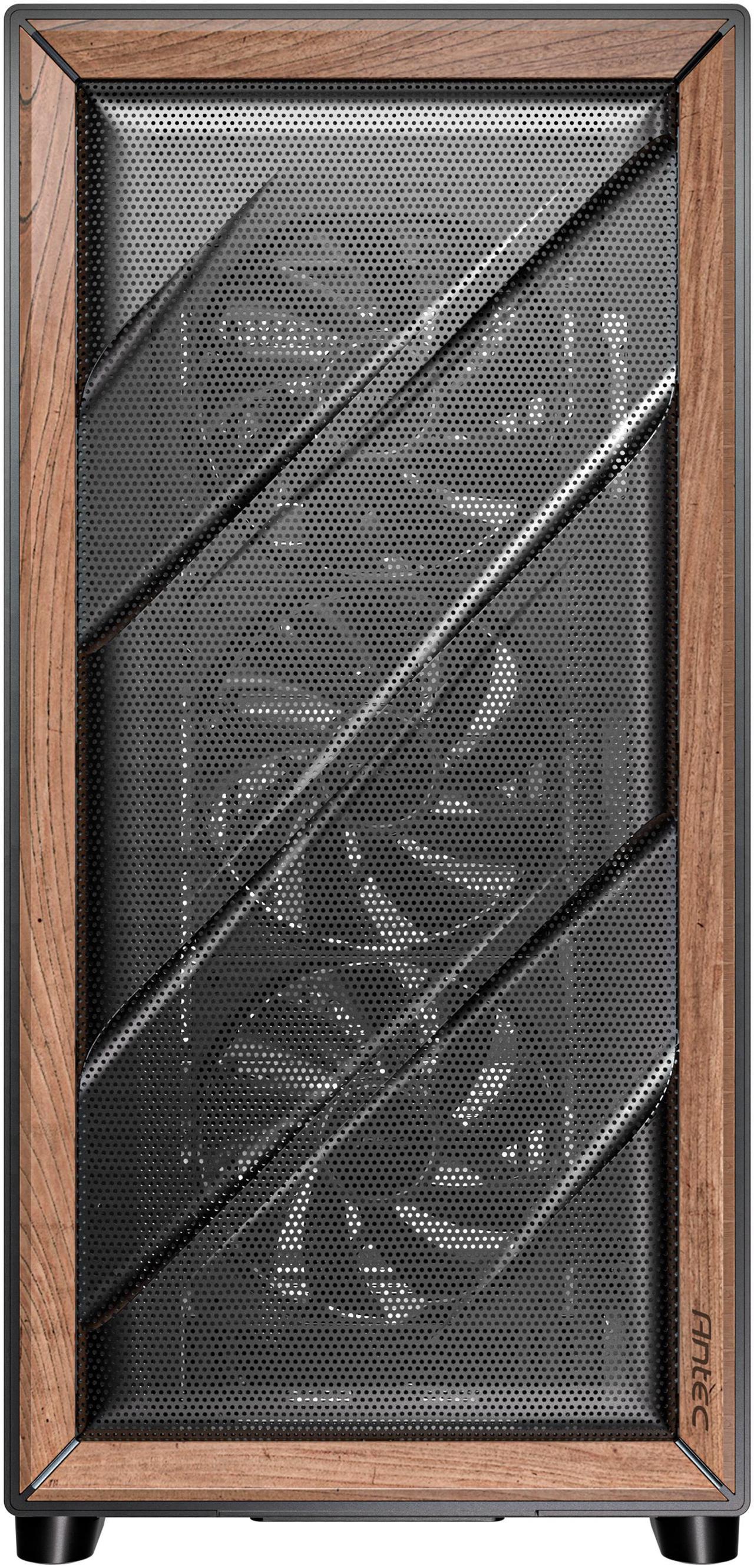 Alt view image 5 of 15 - Antec FLUX SE, Sound-Dampening Side Panels, 5 x PWM Fans Included, Front Panel with Walnut Wood, type-C, 420mm Radiator& Back Connect Motherboard Support, Silent Case, Mid E-ATX Tower PC Case
