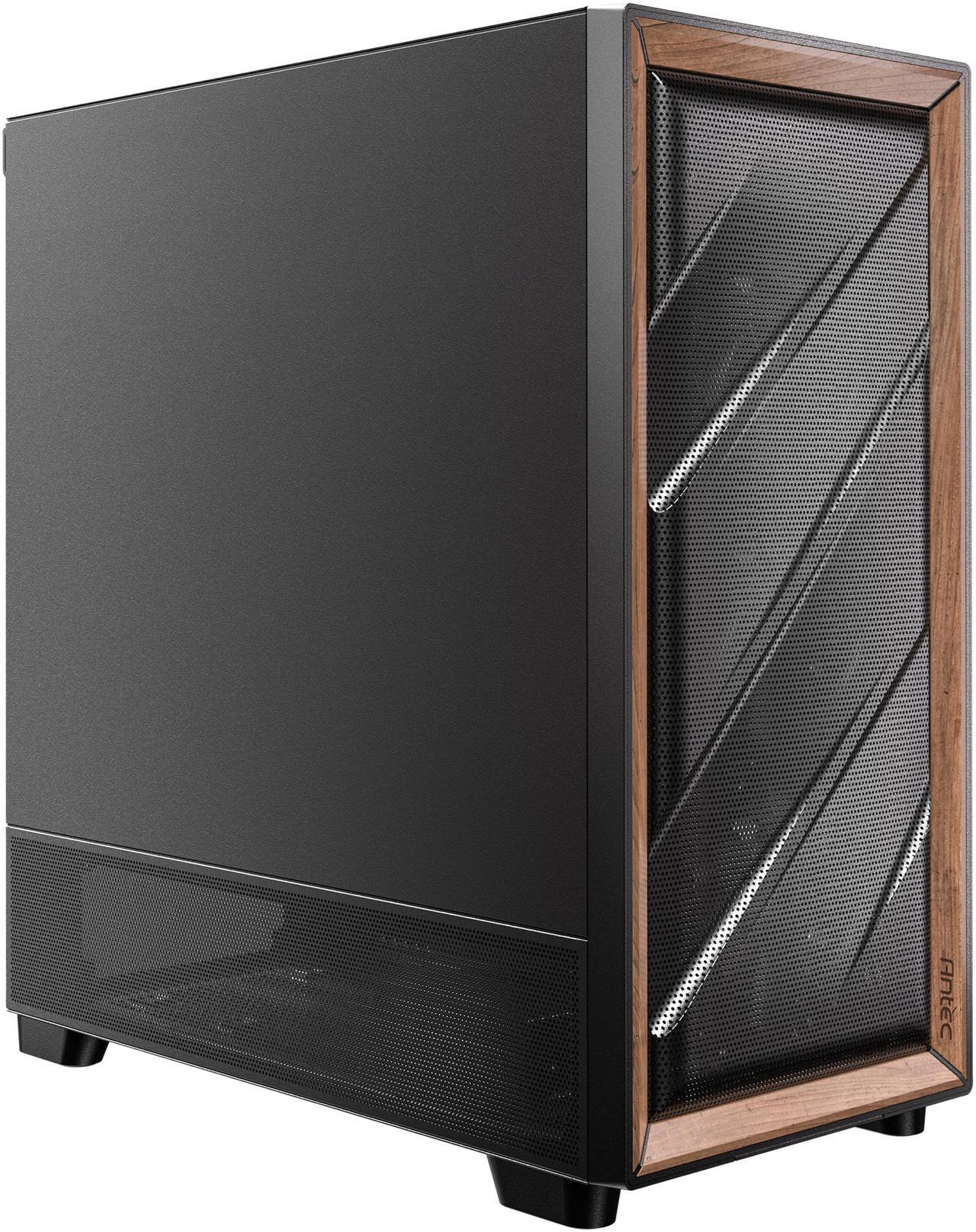 Alt view image 8 of 15 - Antec FLUX SE, Sound-Dampening Side Panels, 5 x PWM Fans Included, Front Panel with Walnut Wood, type-C, 420mm Radiator& Back Connect Motherboard Support, Silent Case, Mid E-ATX Tower PC Case