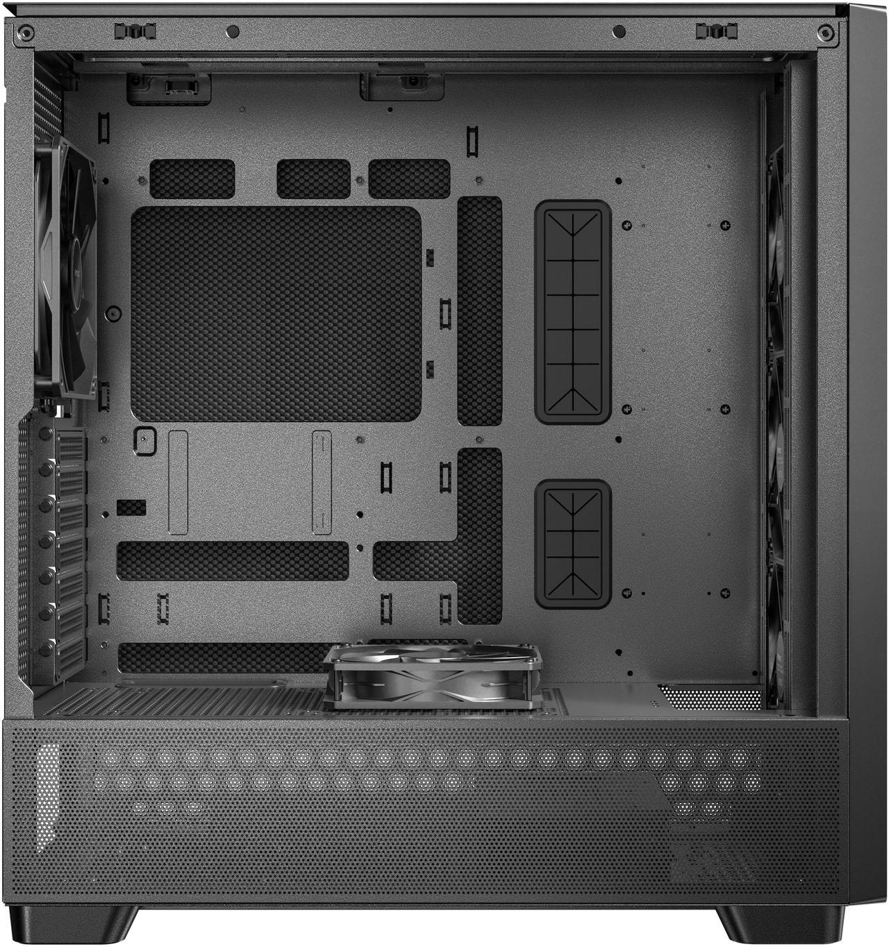 Alt view image 9 of 15 - Antec FLUX SE, Sound-Dampening Side Panels, 5 x PWM Fans Included, Front Panel with Walnut Wood, type-C, 420mm Radiator& Back Connect Motherboard Support, Silent Case, Mid E-ATX Tower PC Case